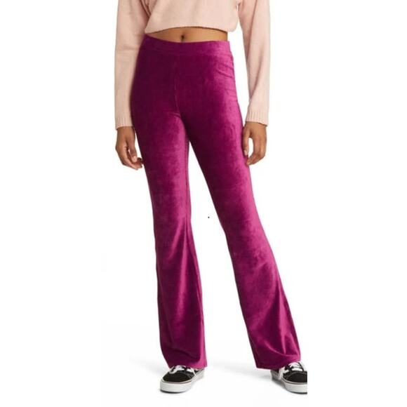 New ~ BP. NORDSTROM ~ Purple Magenta Velour Leggings Size XS - Picture 1 of 7